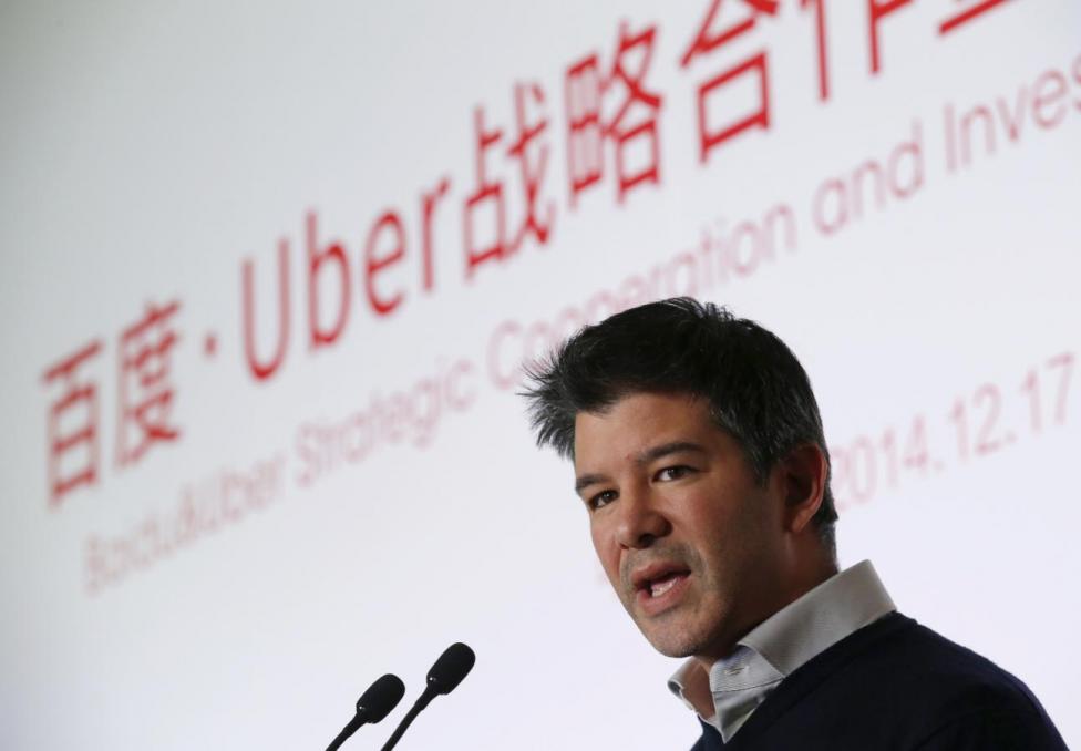 Uber CEO Travis Kalanick speaks during the Baidu and Uber strategic cooperation and investment signing ceremony at Baidu's headquarters in Beijing December 17, 2014. REUTERS/Kim Kyung-Hoon)